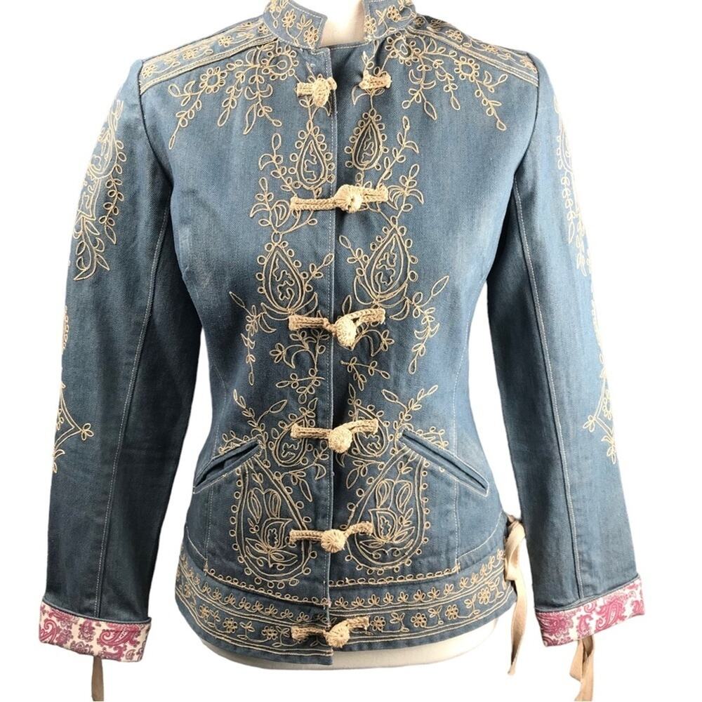 Plenty Jacket Long Sleeve Embroidered Girls Denim Size 2